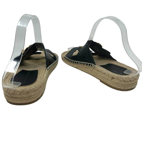 Tory Burch Selby‎ Patent Leather Espadrille Slide Sandals Black Size US 6.5 - Picture 8 of 13